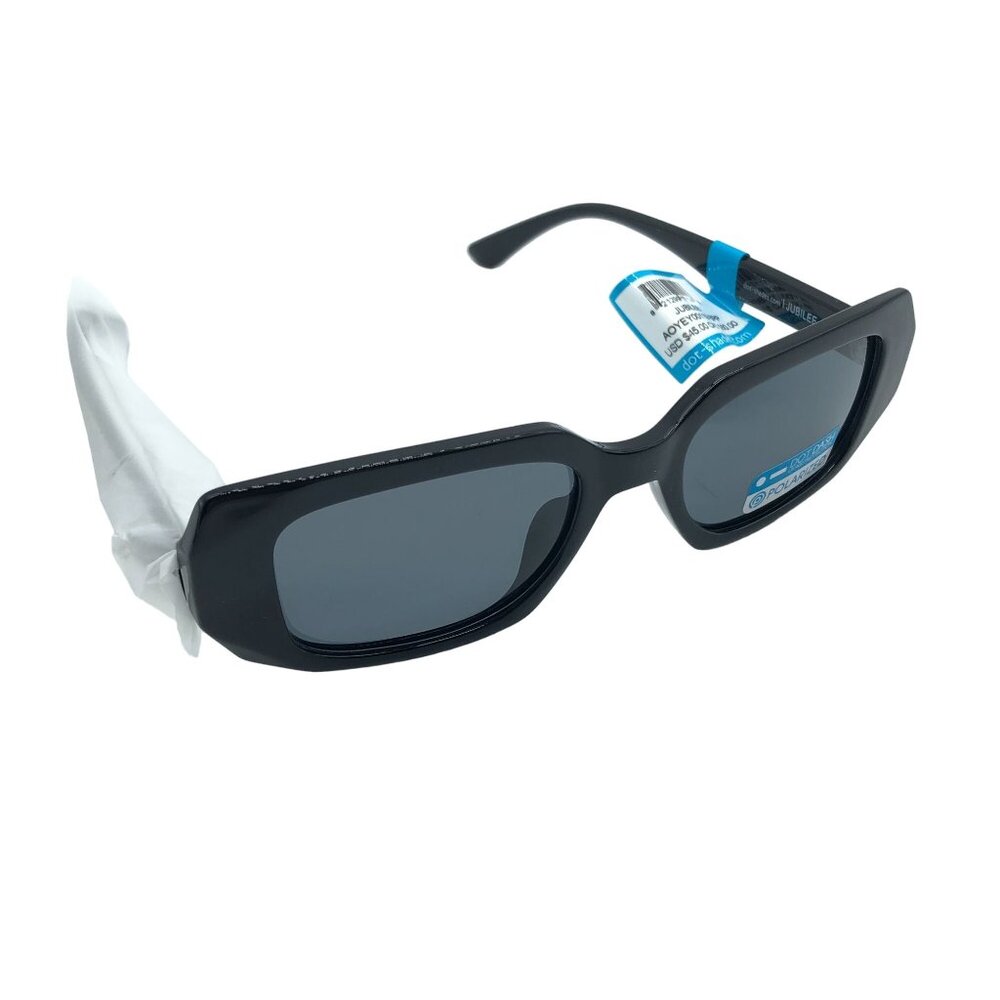 Dot Dash Unisex Jubilee Sunglasses Black Gloss/Vintage Gray Polarized OS